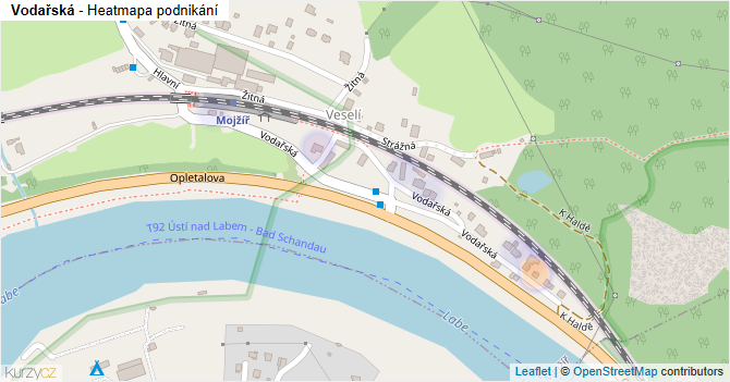 Vodařská - mapa podnikání