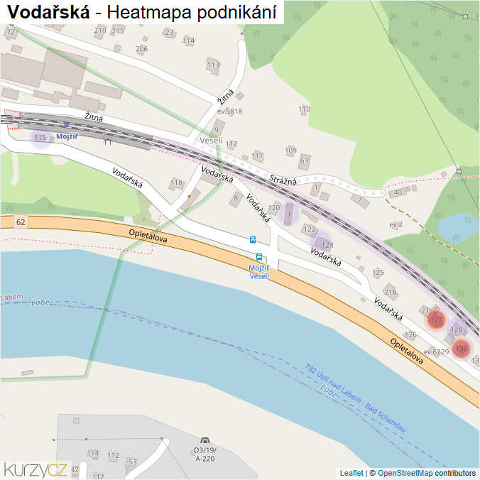 Mapa Vodařská - Firmy v ulici.