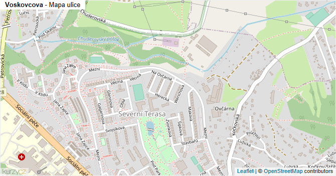 Voskovcova - mapa ulice