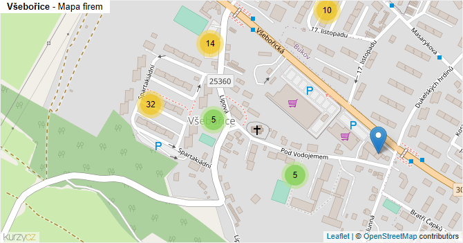 Všebořice - mapa firem