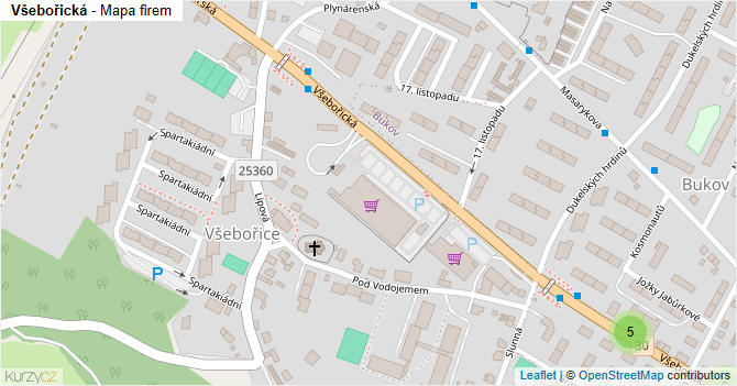 Všebořická - mapa firem