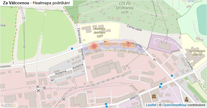 Za Válcovnou - mapa podnikání