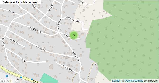 Zelené údolí - mapa firem