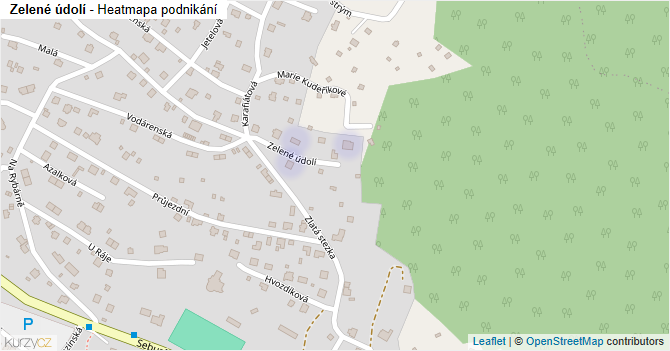 Zelené údolí - mapa podnikání