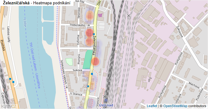 Železničářská - mapa podnikání