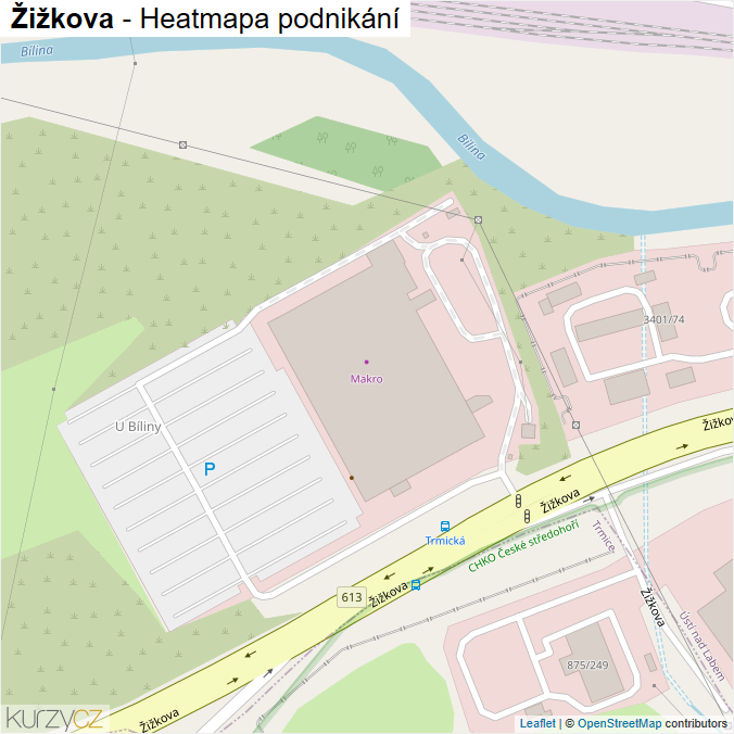 Mapa Žižkova - Firmy v ulici.