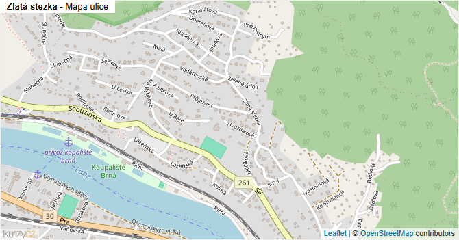 Zlatá stezka - mapa ulice