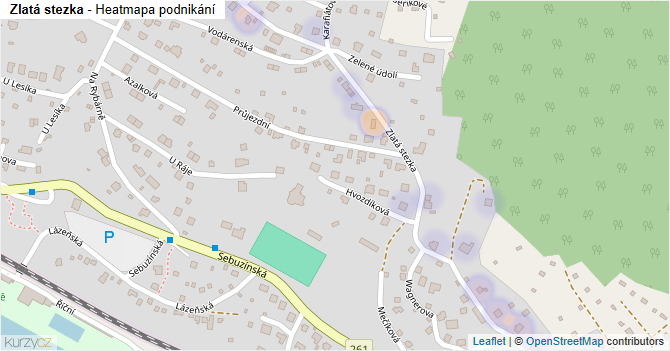 Zlatá stezka - mapa podnikání