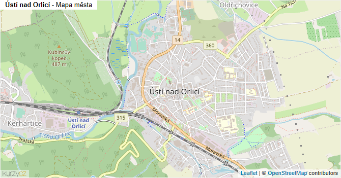 Ústí nad Orlicí - mapa města