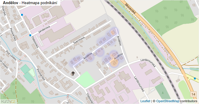Andělov - mapa podnikání