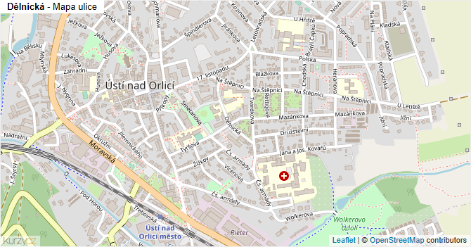 Dělnická - mapa ulice
