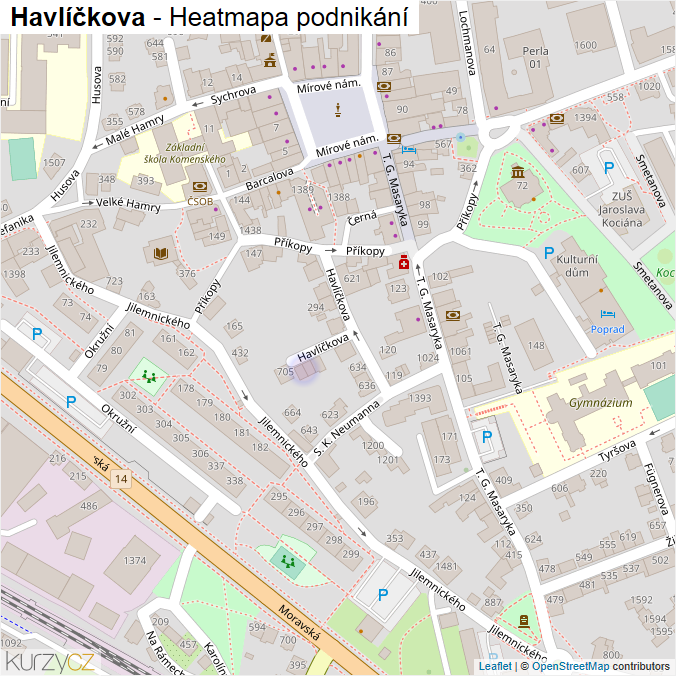 Mapa Havlíčkova - Firmy v ulici.