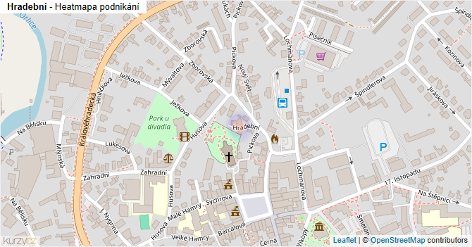 Hradební - mapa podnikání