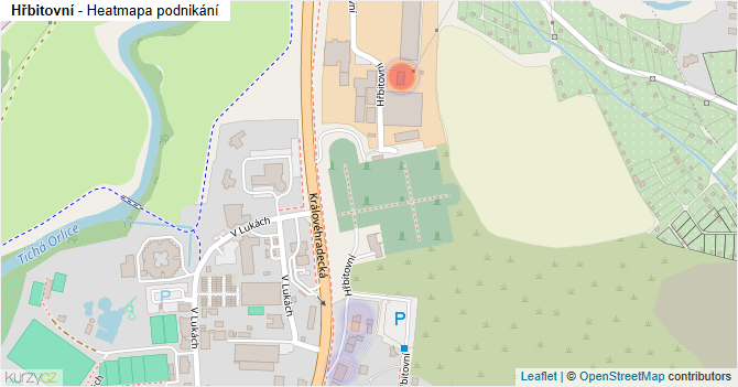 Hřbitovní - mapa podnikání