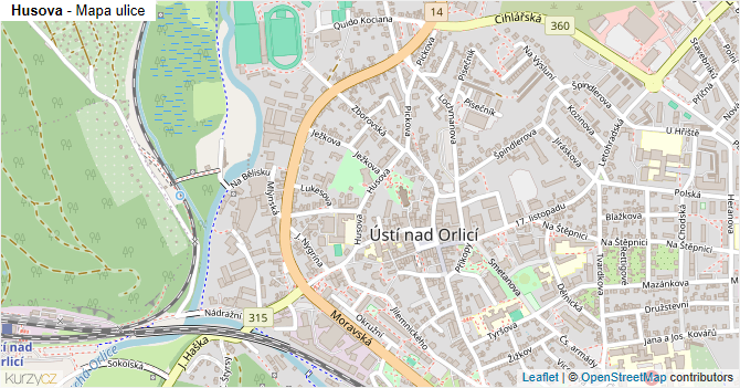 Husova - mapa ulice