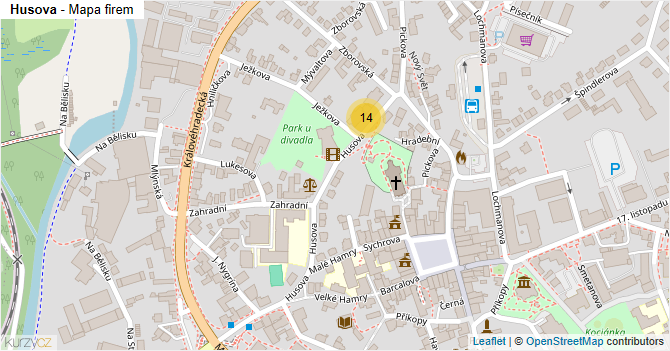 Husova - mapa firem
