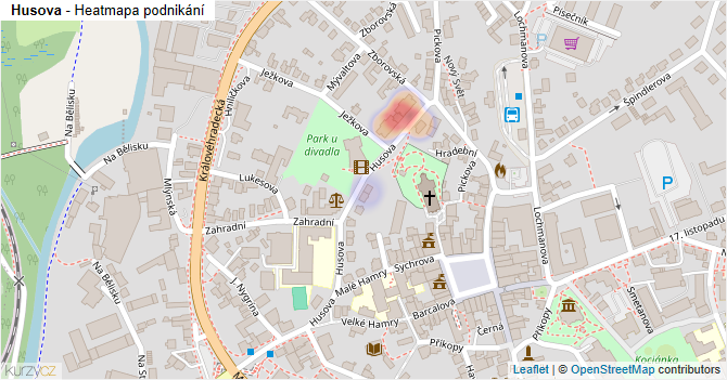 Husova - mapa podnikání
