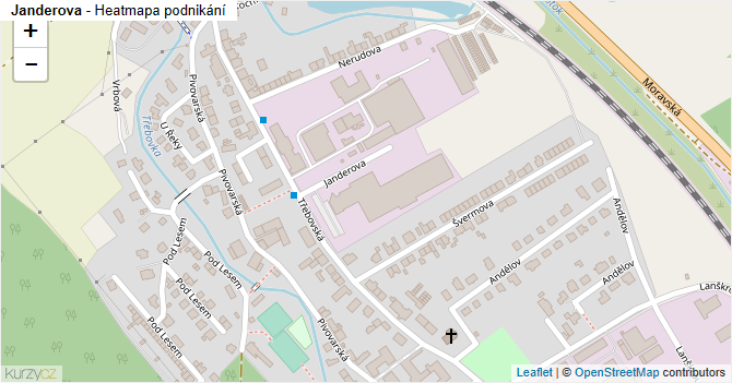 Janderova - mapa podnikání