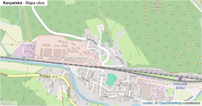 Karpatská - mapa ulice