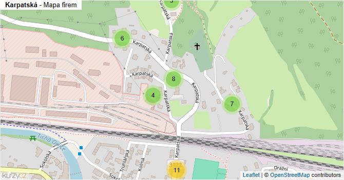 Karpatská - mapa firem