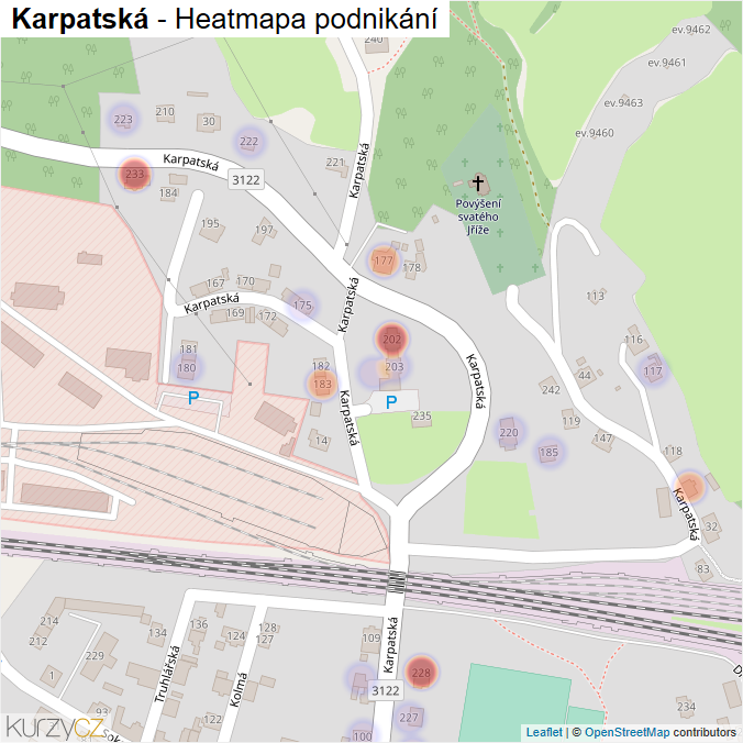 Mapa Karpatská - Firmy v ulici.