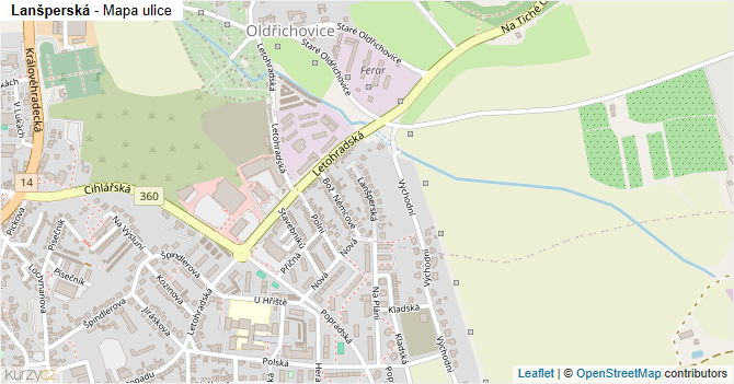 Lanšperská - mapa ulice