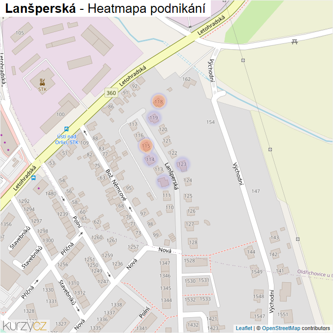 Mapa Lanšperská - Firmy v ulici.