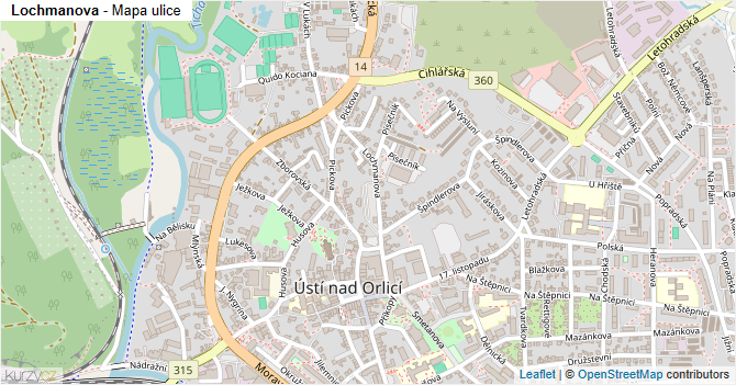 Lochmanova - mapa ulice