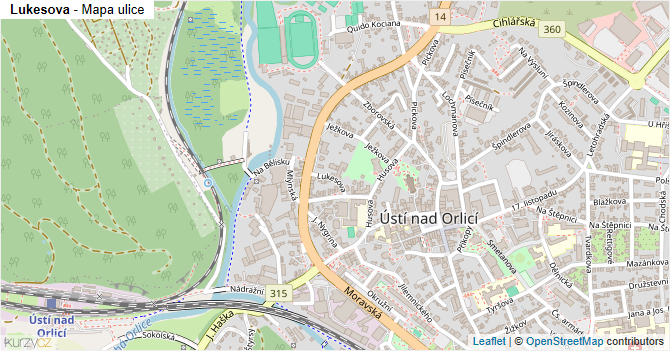 Lukesova - mapa ulice