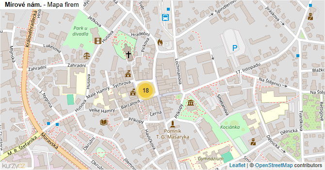 Mírové nám. - mapa firem