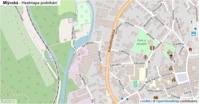 Mlýnská - mapa podnikání