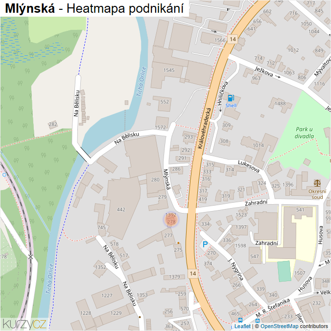 Mapa Mlýnská - Firmy v ulici.