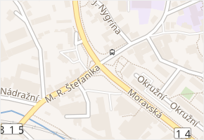 Moravská v obci Ústí nad Orlicí - mapa ulice