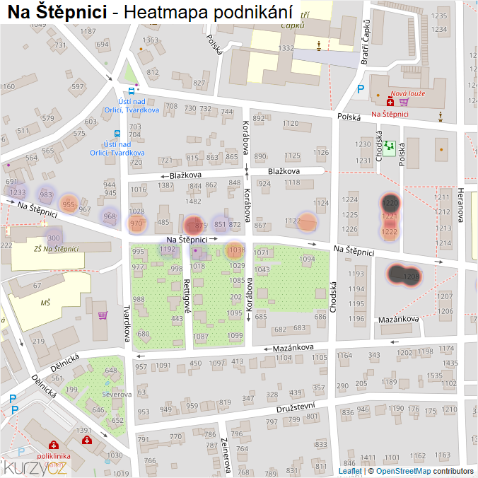 Mapa Na Štěpnici - Firmy v ulici.