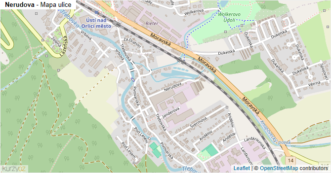 Nerudova - mapa ulice