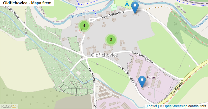 Oldřichovice - mapa firem
