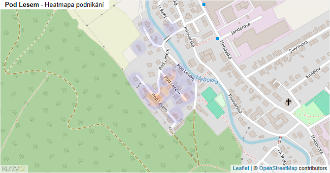 Pod Lesem - mapa podnikání