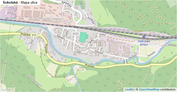 Sokolská - mapa ulice