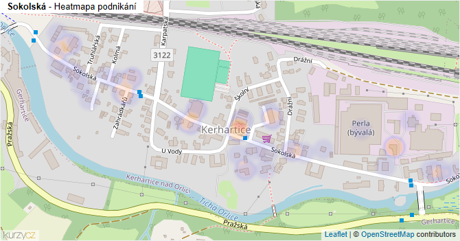 Sokolská - mapa podnikání