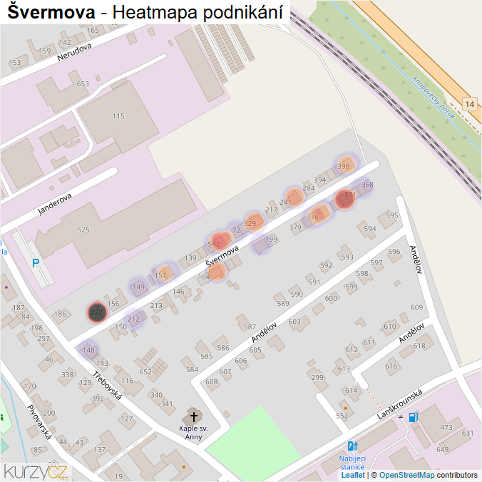Mapa Švermova - Firmy v ulici.