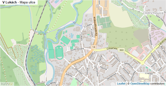V Lukách - mapa ulice
