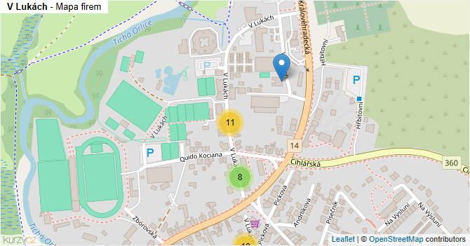 V Lukách - mapa firem