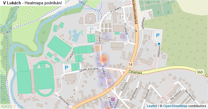 V Lukách - mapa podnikání