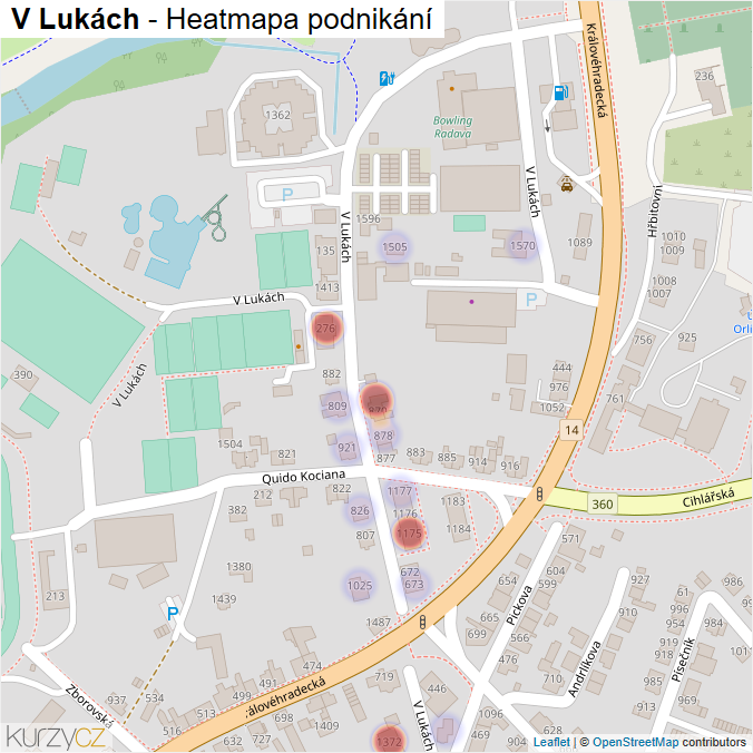 Mapa V Lukách - Firmy v ulici.
