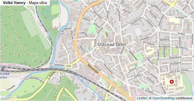 Velké Hamry - mapa ulice