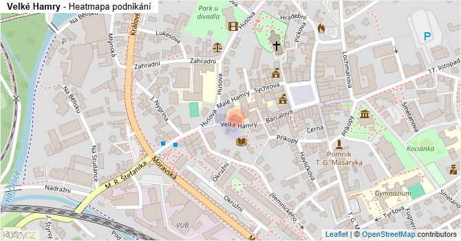 Velké Hamry - mapa podnikání