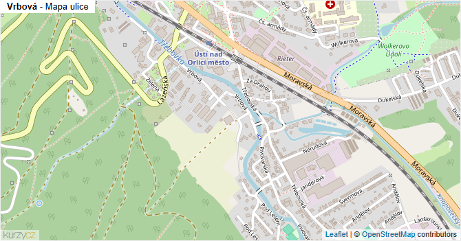 Vrbová - mapa ulice