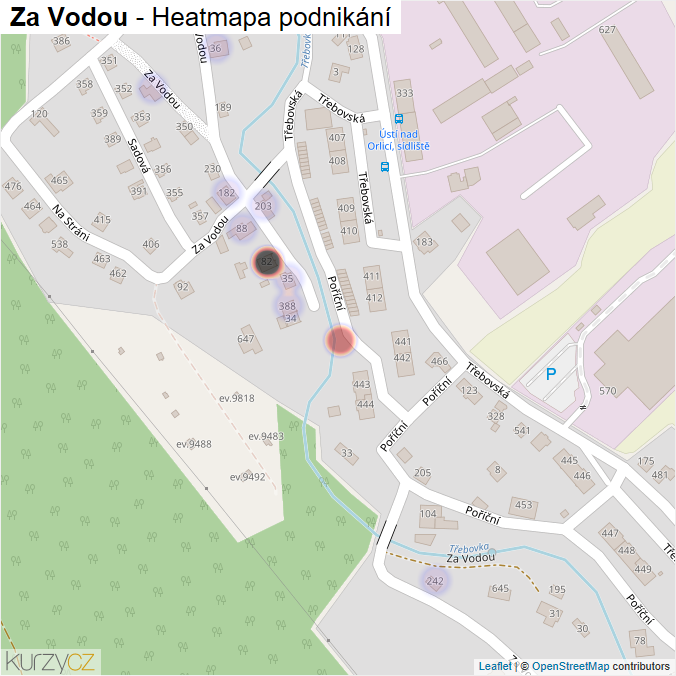 Mapa Za Vodou - Firmy v ulici.