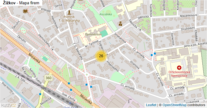 Žižkov - mapa firem