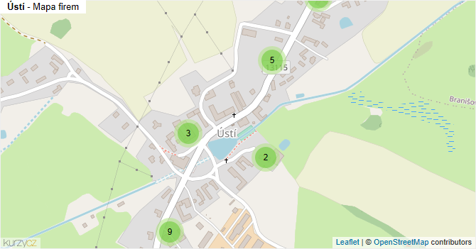 Ústí - mapa firem